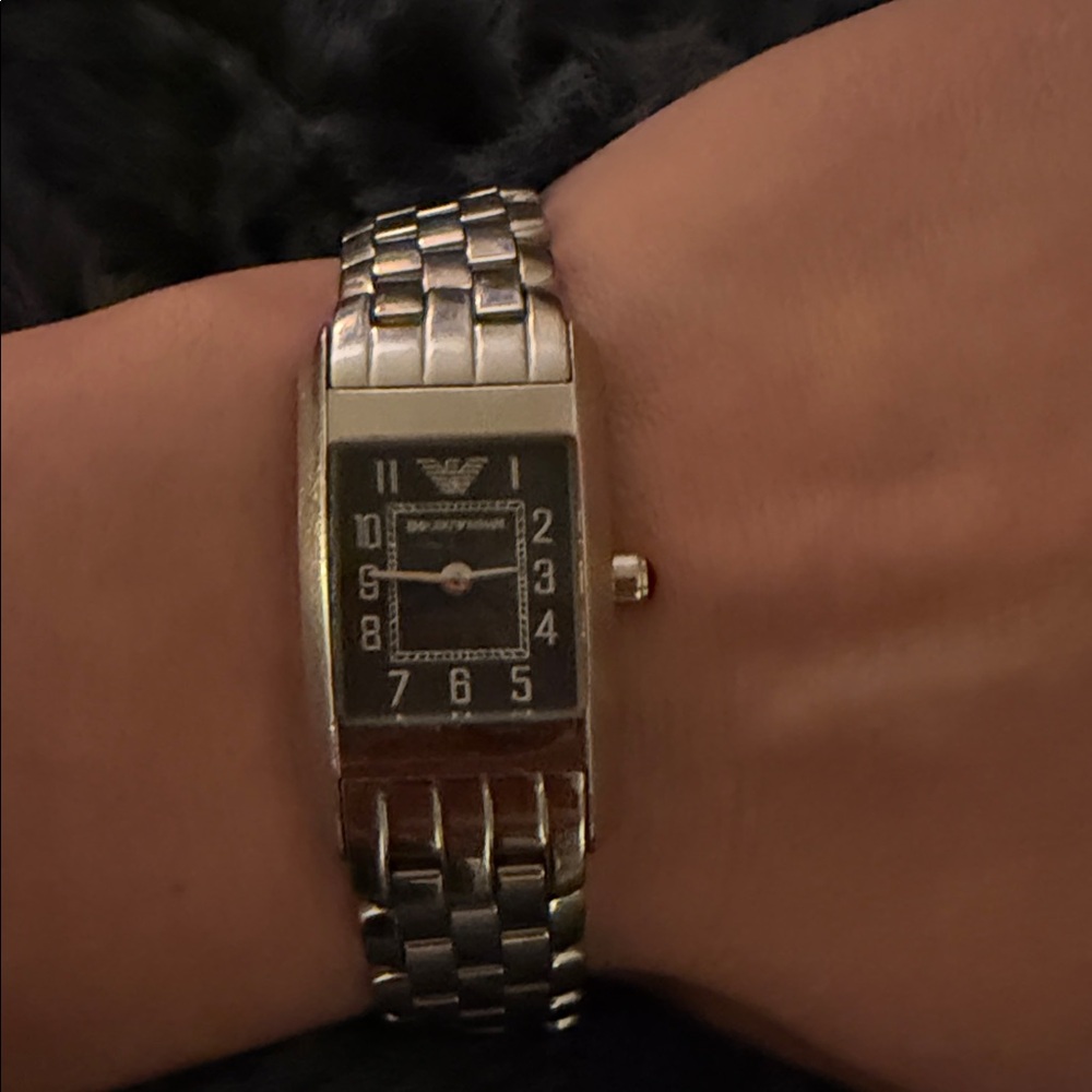 Emporio Armani Black and Silver Women’s Watch